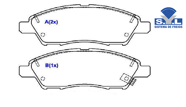 Jogo Pastilha Freio Dianteiro - SYL - Versa 1.0 12v - 1.6 16v após 2012...