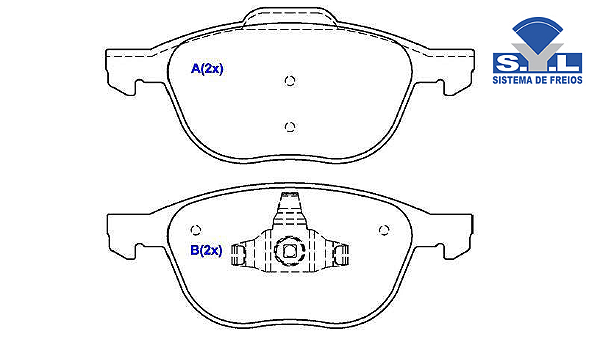Jogo Pastilha Freio Dianteiro - SYL - Focus 1.6/2.0 16v 2009 a 2012