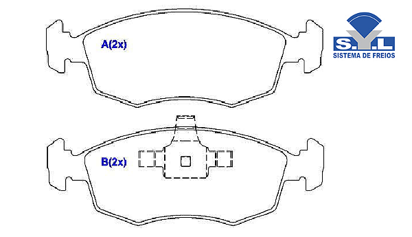 Jogo Pastilha Freio Dianteiro - SYL - Punto 1.4/1.8 8v - 1.6 16v após 2009...