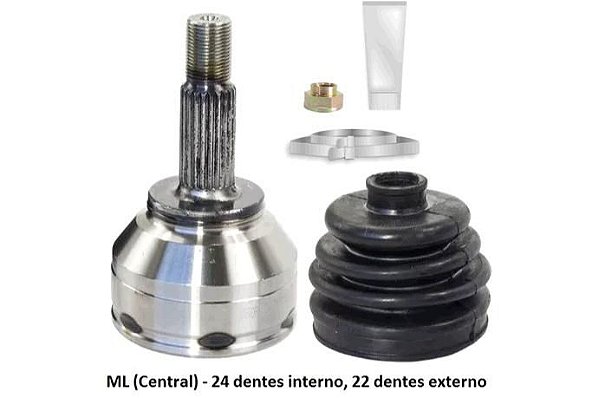 Homocinética Roda - Fox 1.6 8v 2010 a 2016 - Estria Interna 24 / Externa 22 - S/ABS