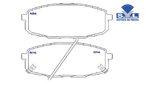 Jogo Pastilha Freio Dianteiro - SYL - Cerato 1.6/2.0 16v 2008 a 2012