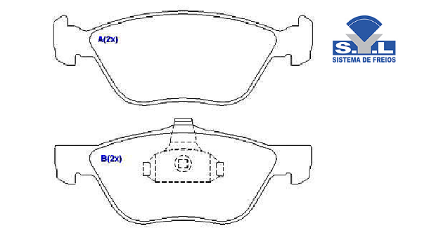 Jogo Pastilha Freio Dianteiro - SYL - Punto T-JET 1.4 16v 2003 a 2010
