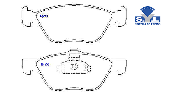 Jogo Pastilha Freio Dianteiro - SYL - Linea 1.8 16v 2008 a 2014