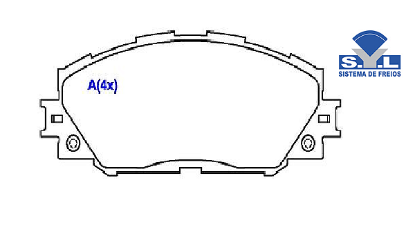 Jogo Pastilha Freio Dianteiro - SYL - Hilux RAV4 2.0/2.4 16v 2006 a 2013