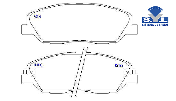 Jogo Pastilha Freio Dianteiro - SYL - Santa Fe 2.4 16v 2012 a 2012