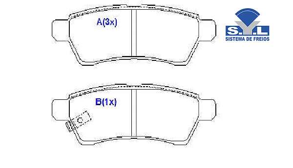 Jogo Pastilha Freio Traseiro X-Terra 2.8 12v 2005 a 2008