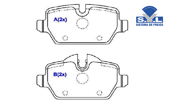 Jogo Pastilha Freio Traseiro - SYL - BMW 320i 2.0 16v 2005 a 2011