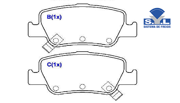 Jogo Pastilha Freio Traseiro - SYL - Corolla 2.0 16v 2010 a 2018