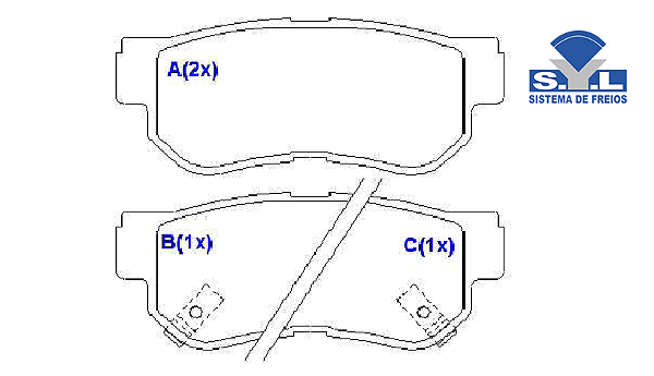 Jogo Pastilha Freio Traseiro - SYL - Ssangyong Kyron 2.0 16v 2009 a 2012