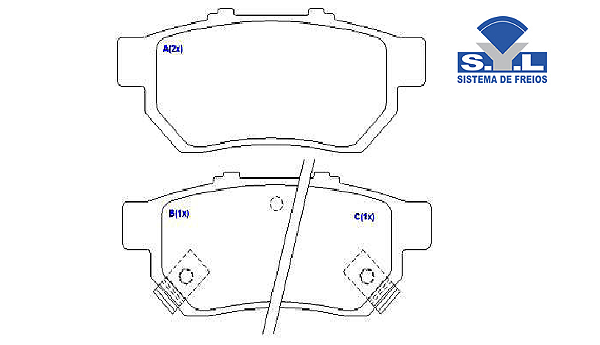 Jogo Pastilha Freio Traseiro - SYL - Honda New FIT 1.4/1.5 16v após 2009...