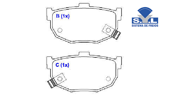 Jogo Pastilha Freio Traseiro - SYL - Jac Motors J6 2.0 16v após 2011...