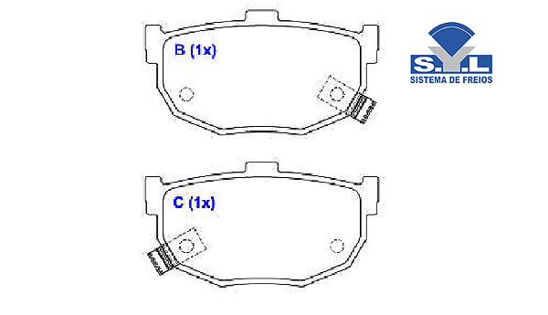 Jogo Pastilha Freio Traseiro - SYL - Elantra 1.8 16v 1994 a 2006