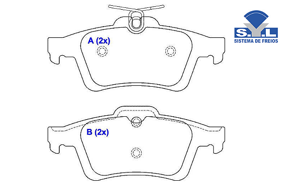 Jogo Pastilha Freio Traseiro - SYL - Focus 1.6/2.0 16v 2007 a 2012