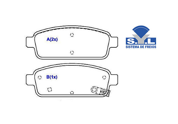 Jogo Pastilha Freio Traseiro - SYL - Cruze 1.8 16v 2011 a 2016