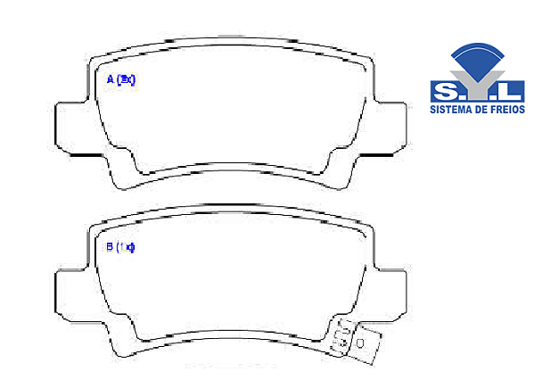 Jogo Pastilha Freio Traseiro - SYL - Corolla 1.6/1.8 16v 2002 a 2008