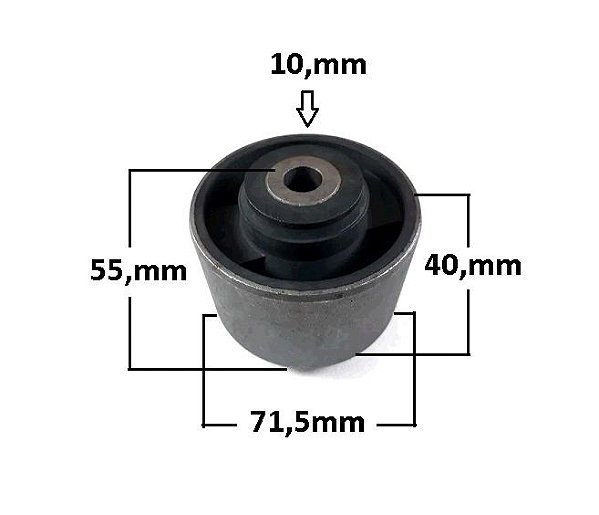 Refil/Bucha Coxim Motor/Câmbio - Jahu - Corolla 1.6/1.8 16v 1995 a 2002 - 71mm / 10mm