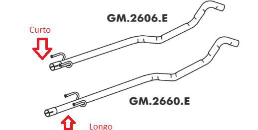 Tubo Escapamento Intermediário Corsa Hatch 10 8v 2010 a 2014 - Longo