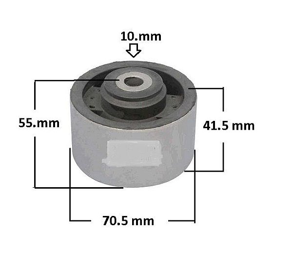 Refil da Bucha Coxim Motor e Câmbio LD - Jahu - Citroen BX 1.6/1.9 16v 1992 a 1994 - 70mm