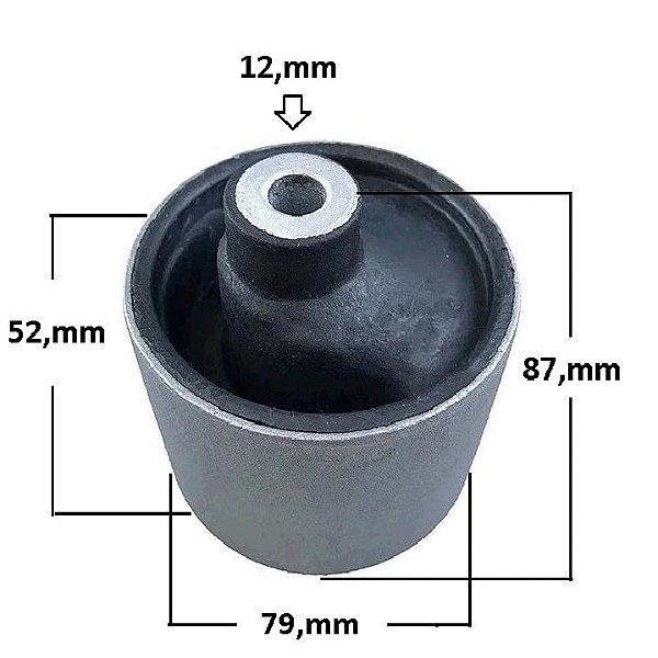 Refil da Bucha Coxim Motor LE - Jahu - Honda FIT 1.4 8v 2003 a 2008 - 12mm