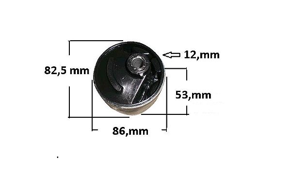 Refil da Bucha Coxim Motor e Câmbio - Jahu - Grand Caravan  3.3 24v 1997 a 2002 - 86mm / 12mm