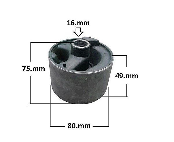 Refil da Bucha Coxim Motor Dianteiro - Jahu - Astra 2.0 16v após 1999... - 80mm x 75,5mm x 16 Furo