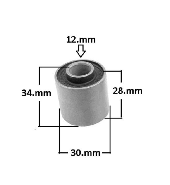 Refil Da Bucha Coxim Motor - Jahu - Peugeot 106 1.0 8v 1991 a 2003 - 30mm/12mm