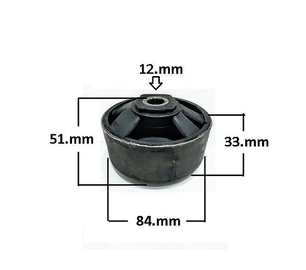 Refil Da Bucha Coxim Traseiro - Jahu - Renault R19 1.4 8v - 1.8 16v 1988 a 1992 - 85mm x 12,5mm