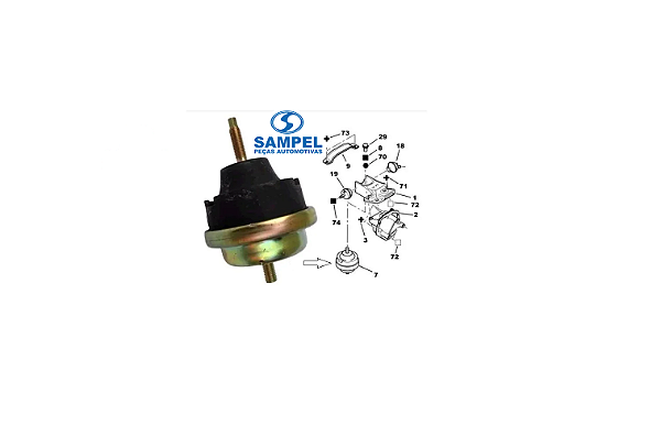 Coxim Motor Superior LD Hidraúlico - Peugeot 206 1.0/1.4/1.6 8v/16v 1999 a 2010 - Maior 91mm