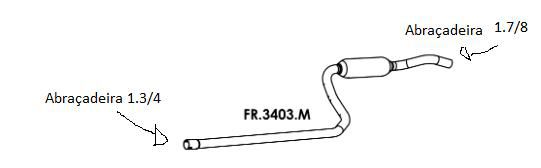 Escapamento Intermediário - Mastra - KA 1.0 8v 2008 a 2013
