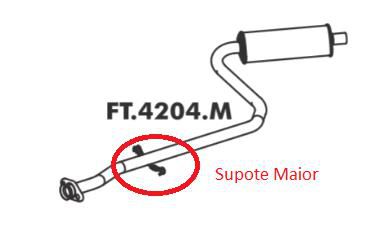 Escapamento Intermediário - Mastra - Uno / Uno Mille 1.0 8v - Fire 2001 a 2006 - C/Flange