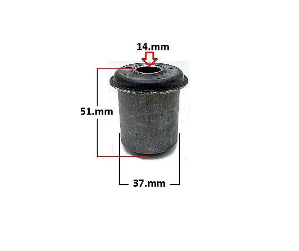 Bucha Bandeja Dianteira e Traseira - Pampa 1.6 8v 1984 a 1989- Superior/Inferior 14,15mm C/Aba