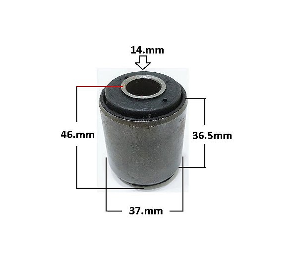 Bucha Bandeja Dianteira e Traseira - Pampa 1.6 8v 1982 a 1982- Superior/Inferior 14,15mm S/Aba