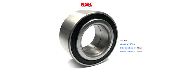 Rolamento Roda Dianteira - Punto 1.8 16v 2008 a 2019 - S/ABS