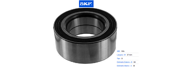 Rolamento Roda Dianteira - Variant 1.600 8v 1978 a 1982 - S/ABS