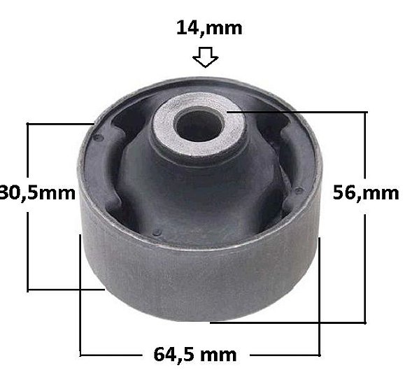 Bucha Bandeja Dianteira - City 1.4 16v - 1.5 16v após 2015... - P/Traseira