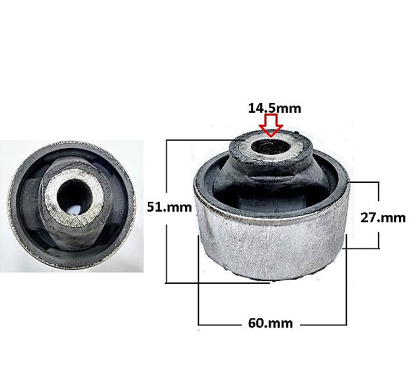 Bucha Bandeja Dianteira - Fiat 500 / Cinquecento 1.4 16v 2007 a 2011 - P/Traseira
