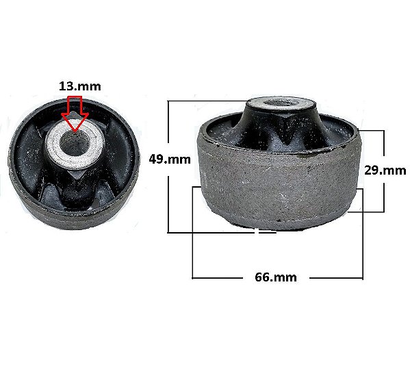 Bucha Bandeja Dianteira - Fiesta 1.4 16v - 1.0/1.3/1.6 8v 1996 a 2006 - P/Traseira - S/Aba