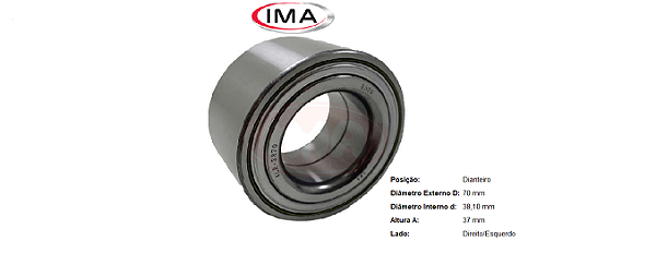 Rolamento Roda Dianteira - Jac J3 1.5 16v 2013 a 2020 - C/S ABS