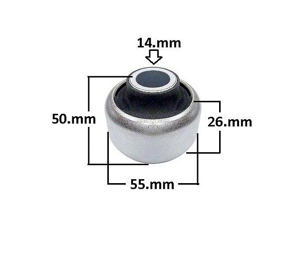 Bucha Bandeja Dianteira - 207 1.4 8v - 1.6 16v 2007 a 2015 - P/Dianteira