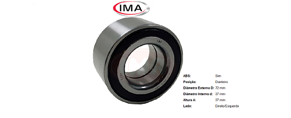 Rolamento Roda Dianteira - Idea 1.8 8v/16v 2005 a 2018 - C/ABS
