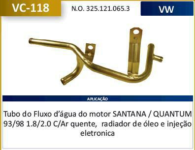 Tubo Dagua Refrigeração - Royale 1.8/2.0 8v 1993 a 1996