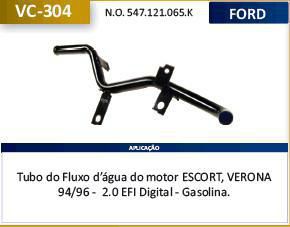 Tubo Dagua Refrigeração - Logus 2.0 8v - C/Injeção Eletronica 1993 a 1997