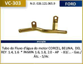 Tubo Dagua Refrigeração - Pampa 1.6/1.8/2.0 8v AP 1983 a 1997