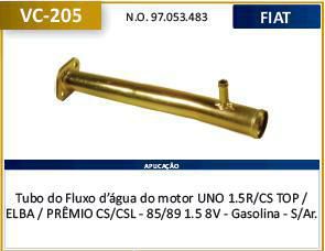 Tubo Dagua Refrigeração - Elba 1.5 8v - CS / CSL 1985 a 1989