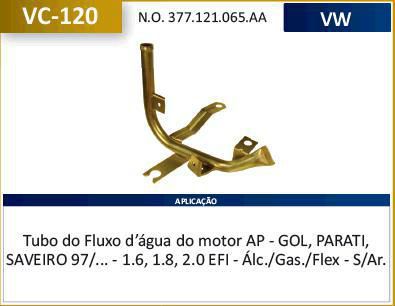 Tubo Dagua Refrigeração - Saveiro G3 1.8 8v AP - EFI 2002 a 2006
