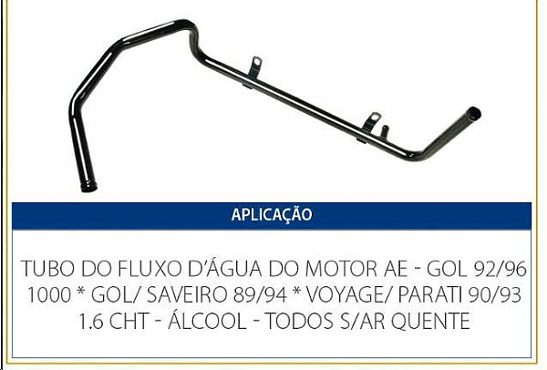 Tubo Dagua Refrigeração - Parati 1.6 8v AE - Carburado 1989 a 1994