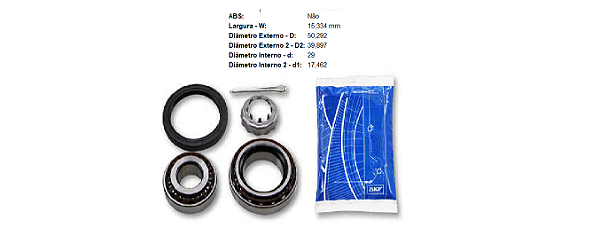 Kit Rolamento Roda Traseira - Passat 2.0/2.8 8v 1994 a 1997
