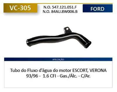 Tubo Dagua Refrigeração - Verona 1.6 8v - CFI 1993 a 1996