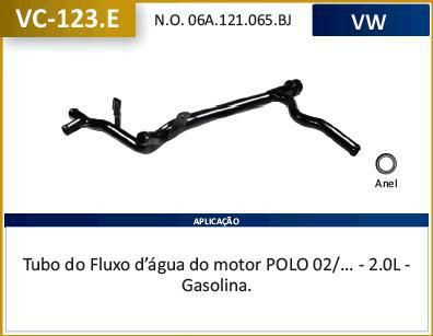 Tubo Dagua Refrigeração - Polo Hatch 2.0 8v 2002 a 2006