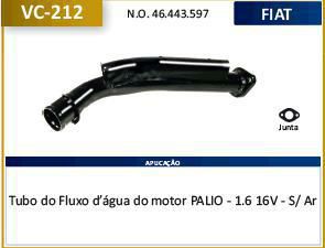 Tubo Dagua Refrigeração - Palio Weekend 1.6 16v - MPI 1996 a 2000